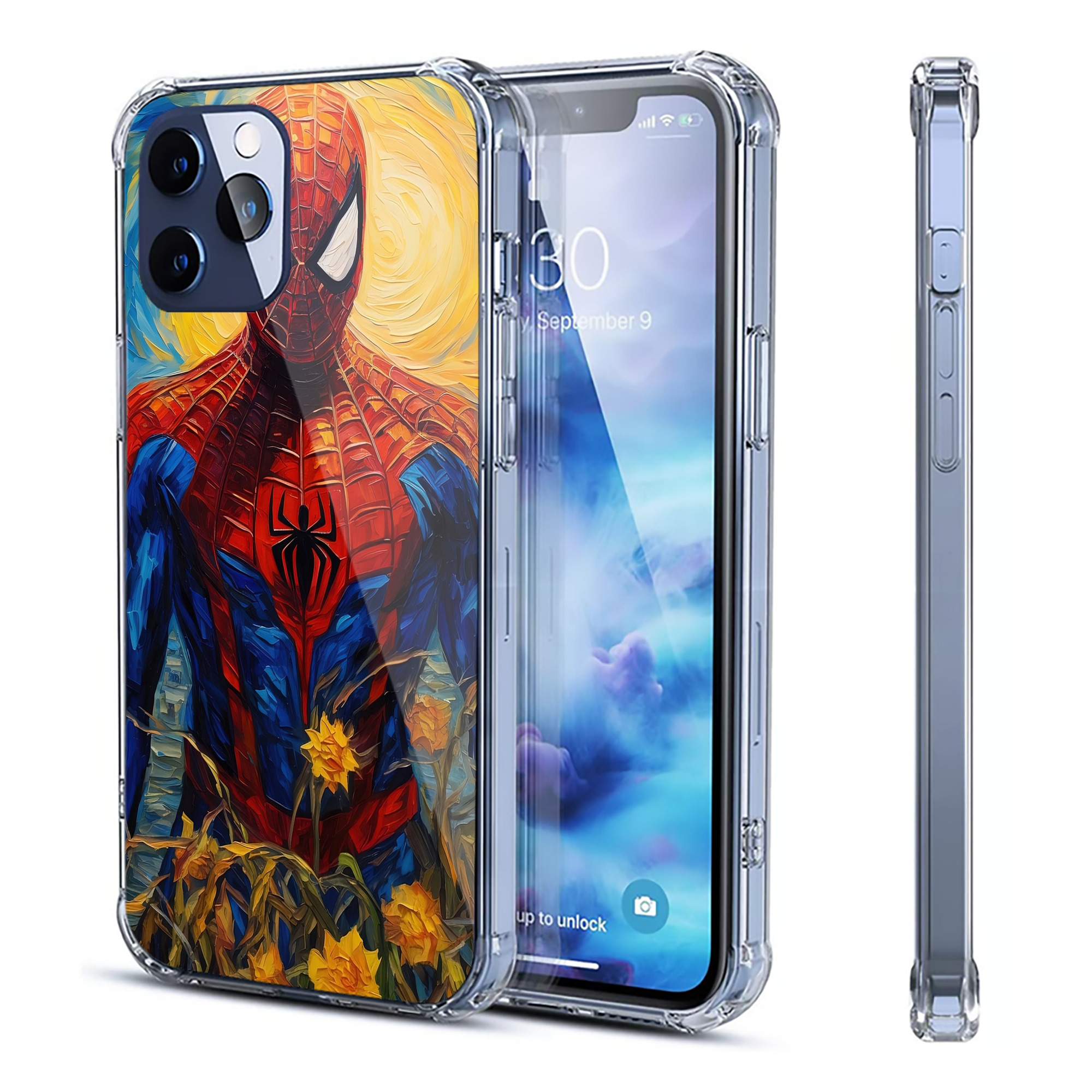 （画像用） Spider Man スパイダーマン 【iPhone 12シリーズ対応】透明スマホケース（クリアソフトケース）